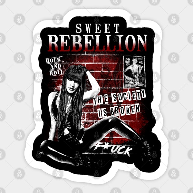 Sweet Rebellion Sticker by Dark Planet Tees